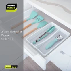 2-Compartment Plastic Drawer Organizer - White(Drawer Organizer 2 Compartment Plastic) 21 2-Compartment Plastic Drawer Organizer - White(Drawer Organizer 2 Compartment Plastic) -Shop Smart Design 2 compartment plastic drawer organizer white smart design kitchen 8003471as2 incrementing number 419451