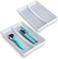 2-Compartment Plastic Drawer Organizer - White(Drawer Organizer 2 Compartment Plastic) 16 2-Compartment Plastic Drawer Organizer - White(Drawer Organizer 2 Compartment Plastic) -Shop Smart Design 2 compartment plastic drawer organizer white smart design kitchen 8003471as2 incrementing number 665593