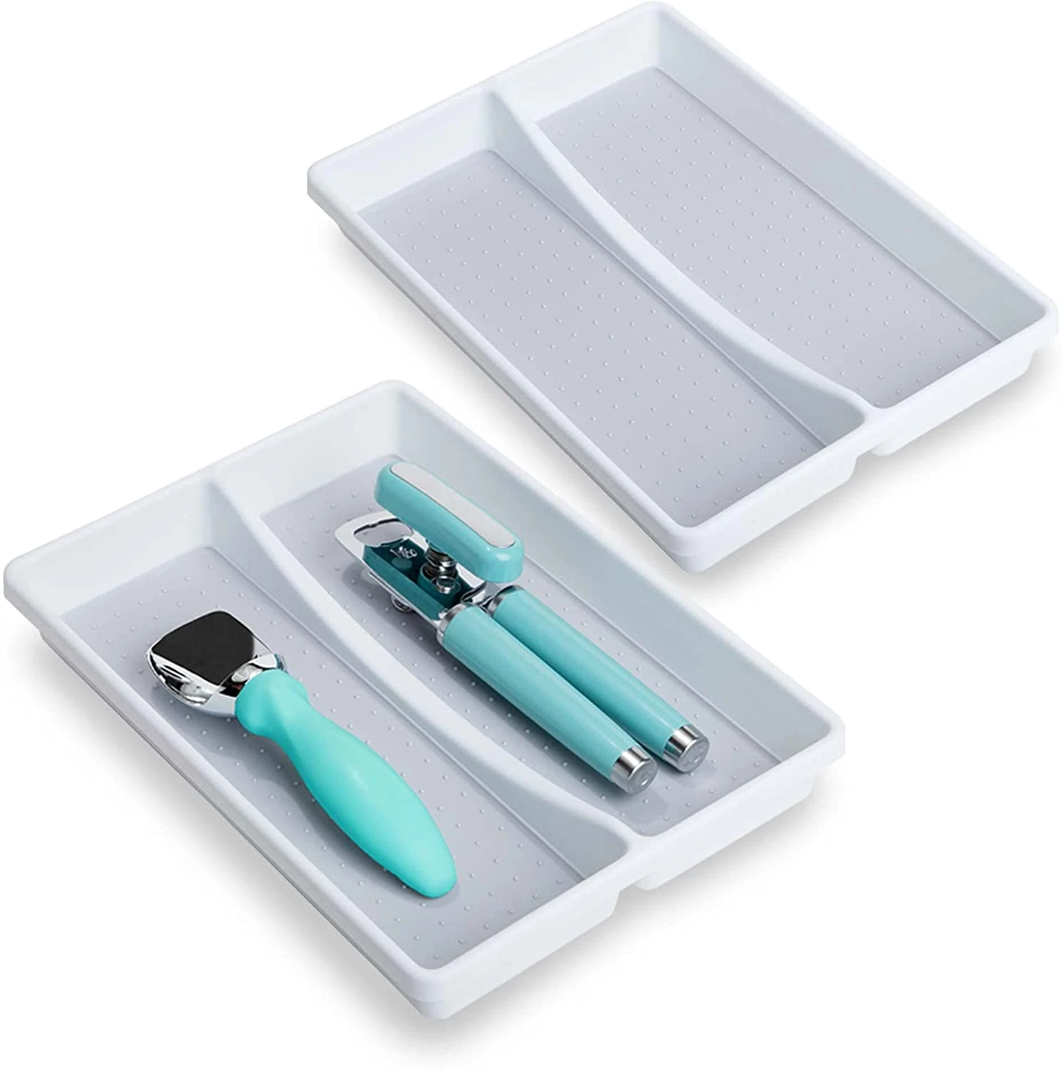 2-Compartment Plastic Drawer Organizer - White(Drawer Organizer 2 Compartment Plastic) 7 2-Compartment Plastic Drawer Organizer - White(Drawer Organizer 2 Compartment Plastic) - Image 5