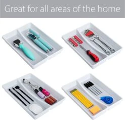 2-Compartment Plastic Drawer Organizer - White(Drawer Organizer 2 Compartment Plastic) 19 2-Compartment Plastic Drawer Organizer - White(Drawer Organizer 2 Compartment Plastic) -Shop Smart Design 2 compartment plastic drawer organizer white smart design kitchen 8003471as2 incrementing number 799210