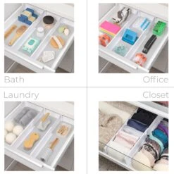 2-Pack Adjustable Drawer Dividers - White(2 Pack Adjustable Drawer Dividers White) -Shop Smart Design 2 pack adjustable drawer dividers white smart design kitchen 8004092 incrementing number 566789