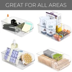 3-Compartment Clear Bin Organizer - Clear(3 Compartment Bin Organizer) -Shop Smart Design 3 compartment clear bin organizer clear smart design kitchen 8003561 incrementing number 291018