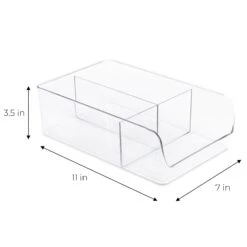 3-Compartment Clear Bin Organizer - Clear(3 Compartment Bin Organizer) -Shop Smart Design 3 compartment clear bin organizer clear smart design kitchen 8003561 incrementing number 703374