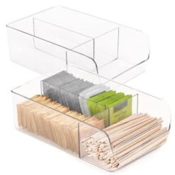 3-Compartment Clear Bin Organizer - Clear(3 Compartment Bin Organizer) -Shop Smart Design 3 compartment clear bin organizer clear smart design kitchen 8003561as2 incrementing number 120066