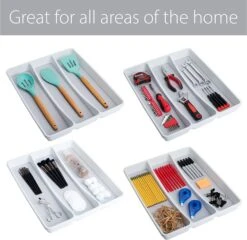 3-Compartment Plastic Drawer Organizer(Drawer Organizer 3 Compartment) -Shop Smart Design 3 compartment plastic drawer organizer smart design kitchen 8003481 incrementing number 497047