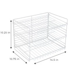 3-Tier Can Rack Organizer - White(3 Tier Can Rack Organizer Adjustable Steel Metal Wire Pantry) -Shop Smart Design 3 tier can rack organizer white smart design kitchen 8407112 438120
