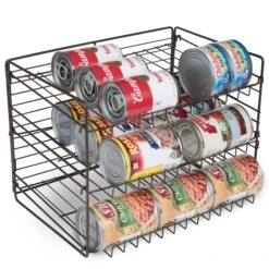 3-Tier Can Rack Organizer - White(3 Tier Can Rack Organizer Adjustable Steel Metal Wire Pantry) -Shop Smart Design 3 tier can rack organizer white smart design kitchen 8407182 183304