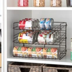 3-Tier Can Rack Organizer - White(3 Tier Can Rack Organizer Adjustable Steel Metal Wire Pantry) -Shop Smart Design 3 tier can rack organizer white smart design kitchen 8407182 521096