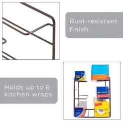 3-Tier Kitchen Foil Wrap Holder Organizer - Bronze(3 Tier Kitchen Wrap Organizer) 13 3-Tier Kitchen Foil Wrap Holder Organizer - Bronze(3 Tier Kitchen Wrap Organizer) -Shop Smart Design 3 tier kitchen foil wrap holder organizer bronze smart design kitchen 8405188 incrementing number 733563