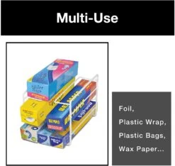3-Tier Kitchen Foil Wrap Holder Organizer - White(3 Tier Kitchen Foil Wrap Holder Organizer Steel Metal Wire Rust Resistant Finish White) -Shop Smart Design 3 tier kitchen foil wrap holder organizer white smart design kitchen 8405118 incrementing number 618063