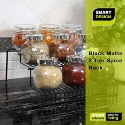 3-Tier Metal Wire Spice Rack(3 Tier Spice Rack Metal) -Shop Smart Design 3 tier metal wire spice rack smart design kitchen 8236258 incrementing number 232487