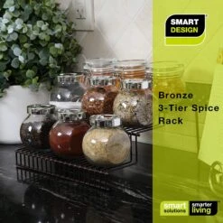 3-Tier Metal Wire Spice Rack(3 Tier Spice Rack Metal) -Shop Smart Design 3 tier metal wire spice rack smart design kitchen 8236258 incrementing number 622291