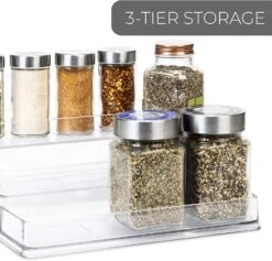 3-Tier Plastic Spice Rack - Clear(3 Tier Spice Rack Pet) -Shop Smart Design 3 tier plastic spice rack clear smart design kitchen 8003401 incrementing number 677172