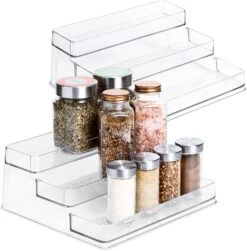 3-Tier Plastic Spice Rack - Clear(3 Tier Spice Rack Pet) -Shop Smart Design 3 tier plastic spice rack clear smart design kitchen 8003401as2 incrementing number 898910