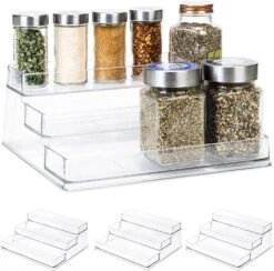 3-Tier Plastic Spice Rack - Clear(3 Tier Spice Rack Pet) -Shop Smart Design 3 tier plastic spice rack clear smart design kitchen 8003401as4 incrementing number 908237