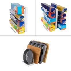 4-Tier Bakeware & Kitchen Wrap Organizer(4 Tier Bakeware Wrap Holder Organizer) -Shop Smart Design 4 tier bakeware kitchen wrap organizer smart design kitchen 8002632 incrementing number 256875
