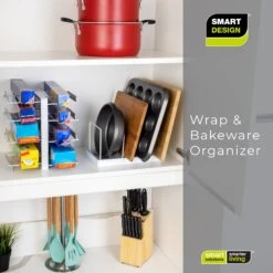4-Tier Bakeware & Kitchen Wrap Organizer(4 Tier Bakeware Wrap Holder Organizer) -Shop Smart Design 4 tier bakeware kitchen wrap organizer smart design kitchen 8002632 incrementing number 939179