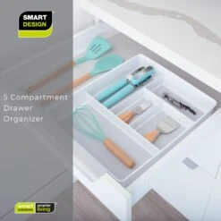 5-Compartment Plastic Drawer Organizer(Drawer Organizer 5 Compartment Plastic 2) -Shop Smart Design 5 compartment plastic drawer organizer smart design kitchen 8003531 incrementing number 590825