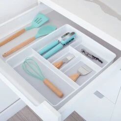 5-Compartment Plastic Drawer Organizer(Drawer Organizer 5 Compartment Plastic 2) -Shop Smart Design 5 compartment plastic drawer organizer smart design kitchen 8003531as2 incrementing number 886148