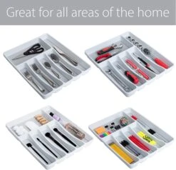 6-Compartment Plastic Drawer Organizer(Drawer Organizer 6 Compartment) -Shop Smart Design 6 compartment plastic drawer organizer smart design kitchen 8003501 incrementing number 630893