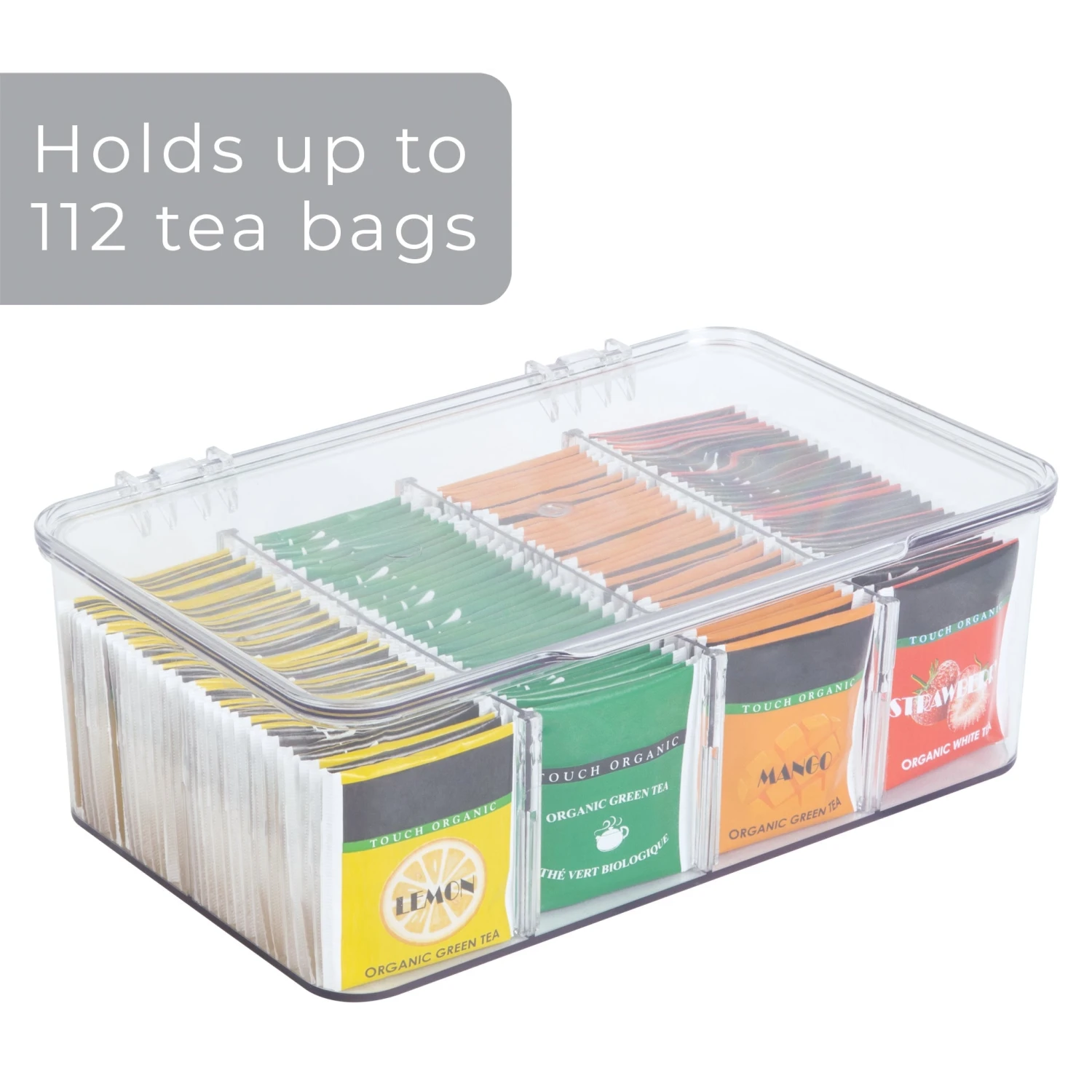 8-Compartment Tea Bag Organizer - Clear(8 Compartment Tea Bag Organizer Clear) 7 8-Compartment Tea Bag Organizer - Clear(8 Compartment Tea Bag Organizer Clear) - Image 5