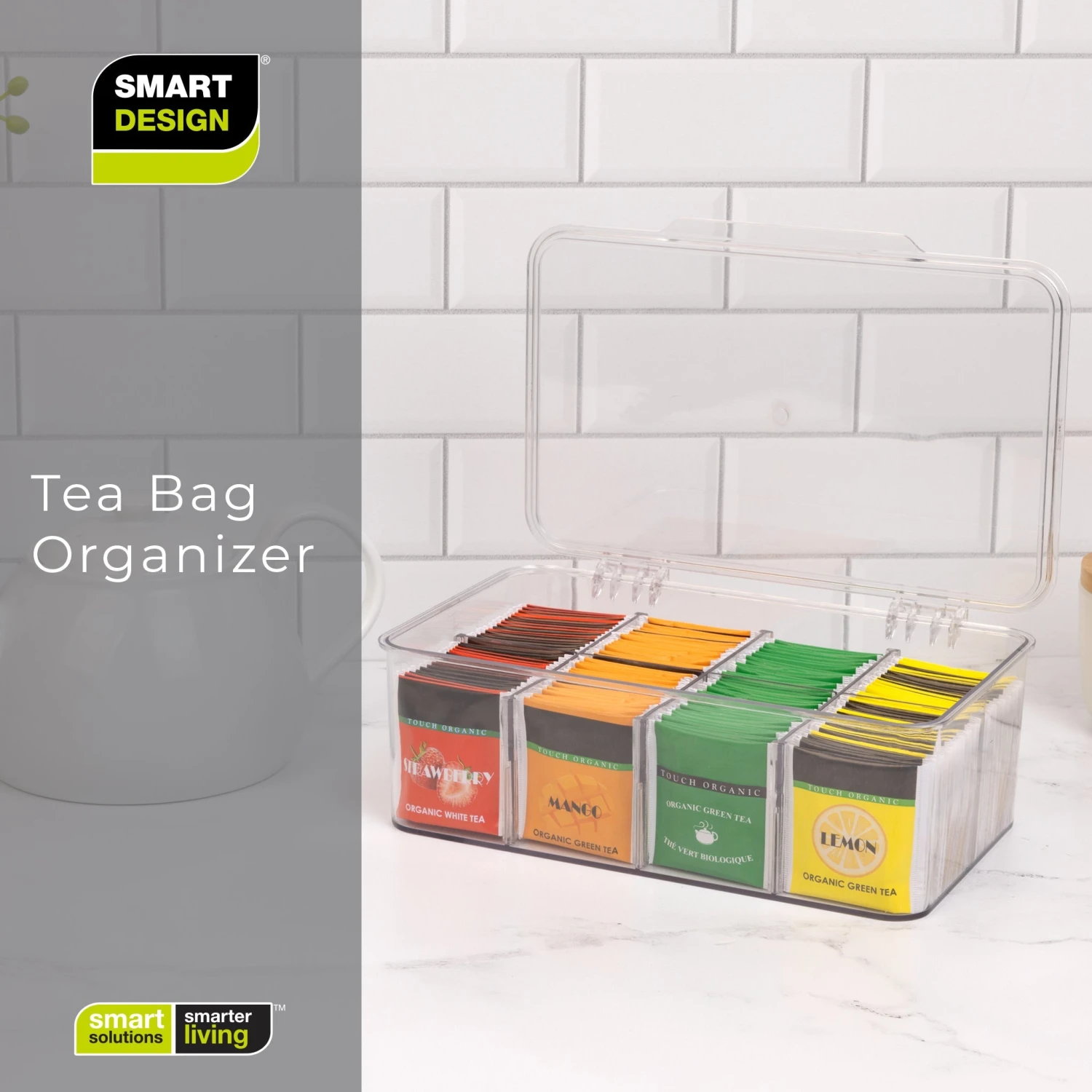 8-Compartment Tea Bag Organizer - Clear(8 Compartment Tea Bag Organizer Clear) 9 8-Compartment Tea Bag Organizer - Clear(8 Compartment Tea Bag Organizer Clear) - Image 7