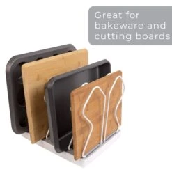 Adjustable Cookware And Lid Rack - White(Cookware Pan Rack) -Shop Smart Design adjustable cookware and lid rack white smart design kitchen 8002642 incrementing number 646620