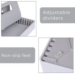 Adjustable Food Storage Lid Organizer(Tupperware Lid Organizer With 5 Compartment Dividers 1) -Shop Smart Design adjustable food storage lid organizer smart design kitchen 8003762 incrementing number 412537