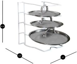 Bakeware And Lid Storage Rack With 4-Compartment Dividers(Storage Rack Bakeware And Lid) -Shop Smart Design bakeware and lid storage rack with 4 compartment dividers smart design kitchen 8261118 incrementing number 235702