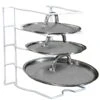 Bakeware And Lid Storage Rack With 4-Compartment Dividers(Storage Rack Bakeware And Lid)