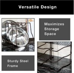 Bakeware And Lid Storage Rack With 4-Compartment Dividers(Storage Rack Bakeware And Lid) -Shop Smart Design bakeware and lid storage rack with 4 compartment dividers smart design kitchen 8261188 incrementing number 786760