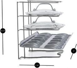 Bakeware And Lid Storage Rack With 4-Compartment Dividers(Storage Rack Bakeware And Lid) -Shop Smart Design bakeware and lid storage rack with 4 compartment dividers smart design kitchen 8261638 incrementing number 141249