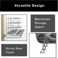 Bakeware And Lid Storage Rack With 4-Compartment Dividers(Storage Rack Bakeware And Lid) -Shop Smart Design bakeware and lid storage rack with 4 compartment dividers smart design kitchen 8261638 incrementing number 444215