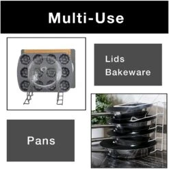 Bakeware And Lid Storage Rack With 4-Compartment Dividers(Storage Rack Bakeware And Lid) -Shop Smart Design bakeware and lid storage rack with 4 compartment dividers smart design kitchen 8261638 incrementing number 860407