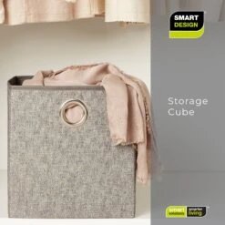 Cube Organizer With Riveted Reinforced Handles - Set Of 6 - Gray(Cube Organizer With Riveted Reinforced Handles Set Of 6 Gray) -Shop Smart Design cube organizer with riveted reinforced handles set of 6 gray smart design storage 5002065as6 incrementing number 834297