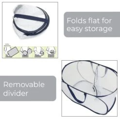 Deluxe Mesh Pop-Up 2-Compartment Laundry Sorter Hamper Basket - White(Pop Up 2 Compartment Laundry Sorter) -Shop Smart Design deluxe mesh pop up 2 compartment laundry sorter hamper basket white smart design laundry 3147115 6155711