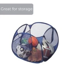 Deluxe Mesh Pop Up Square Laundry Basket Hamper With Side Pockets And Handles(Pop Up Laundry Hamper Square) -Shop Smart Design deluxe mesh pop up square laundry basket hamper with side pockets and handles smart design laundry 3566074 4414966