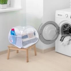 Deluxe Mesh Pop Up Square Laundry Basket Hamper With Side Pockets And Handles(Pop Up Laundry Hamper Square) -Shop Smart Design deluxe mesh pop up square laundry basket hamper with side pockets and handles smart design laundry 3566074 5868163