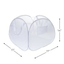 Deluxe Mesh Pop Up Square Laundry Basket Hamper With Side Pockets And Handles(Pop Up Laundry Hamper Square) -Shop Smart Design deluxe mesh pop up square laundry basket hamper with side pockets and handles smart design laundry 3566074 8265319