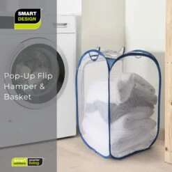 Deluxe Mesh Pop Up Square Laundry Hamper(Pop Up Hamper) -Shop Smart Design deluxe mesh pop up square laundry hamper smart design laundry 3590564 105 4531148