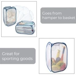 Deluxe Mesh Pop Up Square Laundry Hamper(Pop Up Hamper) -Shop Smart Design deluxe mesh pop up square laundry hamper smart design laundry 3590564 105 9130803