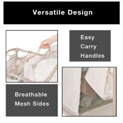 Deluxe Rolling Triple-Compartment Laundry Sorter Hamper With Wheels - 30 X 32 Inch - Beige(Copy Of Deluxe Rolling Triple Compartment Laundry Sorter Hamper With Wheels 30 X 32 Inch Beige) -Shop Smart Design deluxe rolling triple compartment laundry sorter hamper with wheels 30 x 32 inch beige smart design laundry 3583122 114 incrementing number 646424