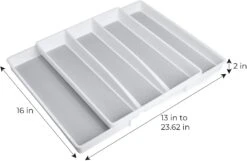 Expandable 5-Compartment Plastic Drawer Organizer(Drawer Organizer 5 Compartment Expandable) -Shop Smart Design expandable 5 compartment plastic drawer organizer smart design kitchen 8003518 incrementing number 626751