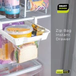 Hanging Zip Bag Pull-Out Refrigerator Drawer Organizer(Refrigerator Pull Out Bag Hanging Drawer Home Organizer) 13 Hanging Zip Bag Pull-Out Refrigerator Drawer Organizer(Refrigerator Pull Out Bag Hanging Drawer Home Organizer) -Shop Smart Design hanging zip bag pull out refrigerator drawer organizer smart design kitchen 8447498 1822731