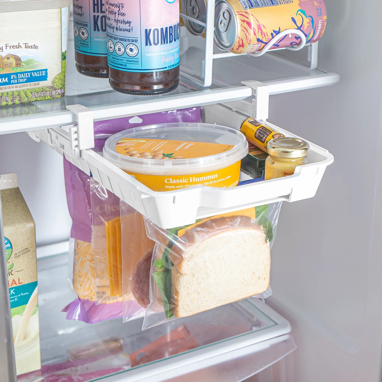 Hanging Zip Bag Pull-Out Refrigerator Drawer Organizer(Refrigerator Pull Out Bag Hanging Drawer Home Organizer) 4 Hanging Zip Bag Pull-Out Refrigerator Drawer Organizer(Refrigerator Pull Out Bag Hanging Drawer Home Organizer) - Image 2