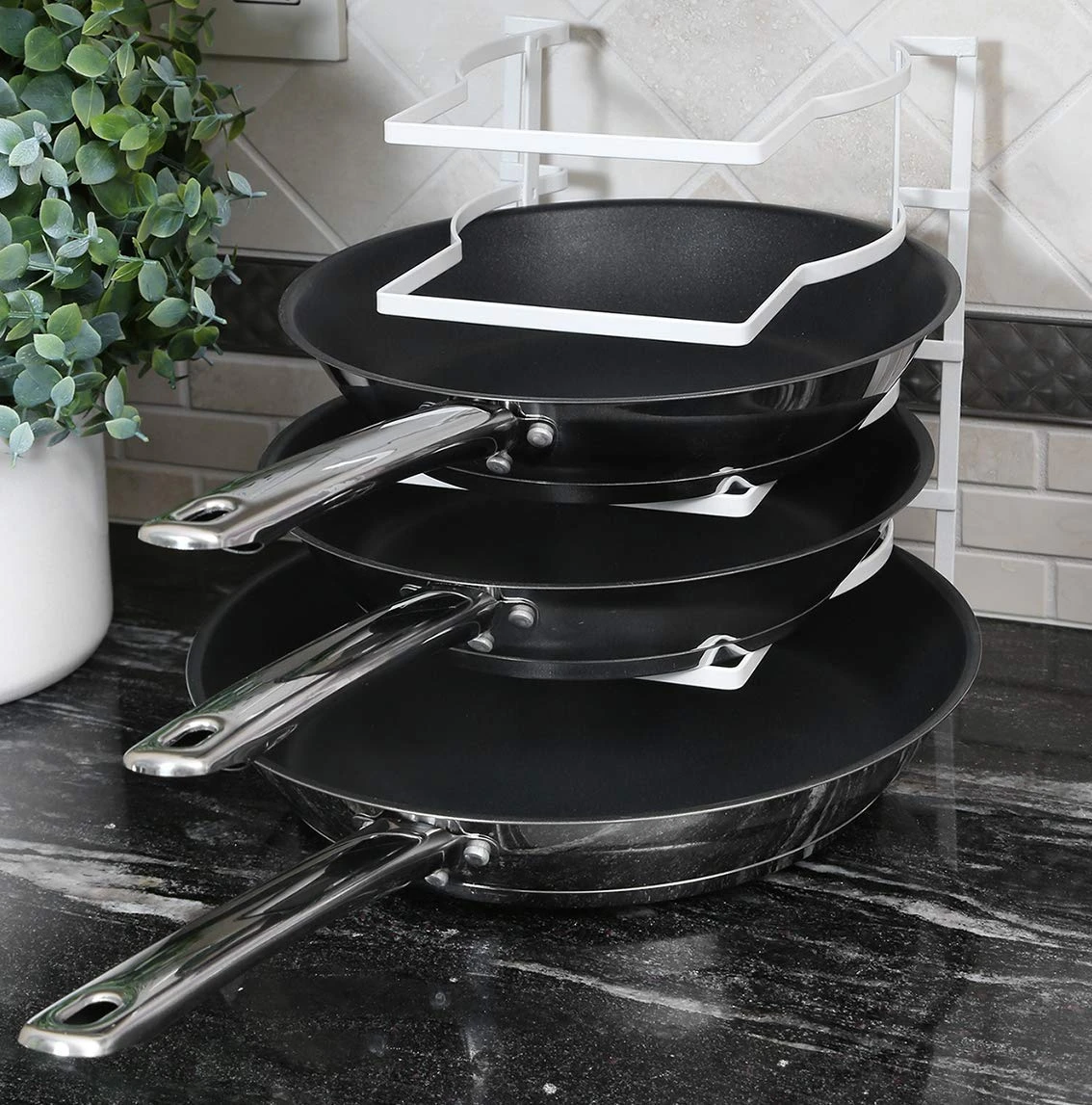 Heavy Duty Bakeware And Lid Storage Rack With 4-Compartments Dividers(Storage Rack Bakeware And Lid Heavy Duty) 4 Heavy Duty Bakeware And Lid Storage Rack With 4-Compartments Dividers(Storage Rack Bakeware And Lid Heavy Duty) - Image 2