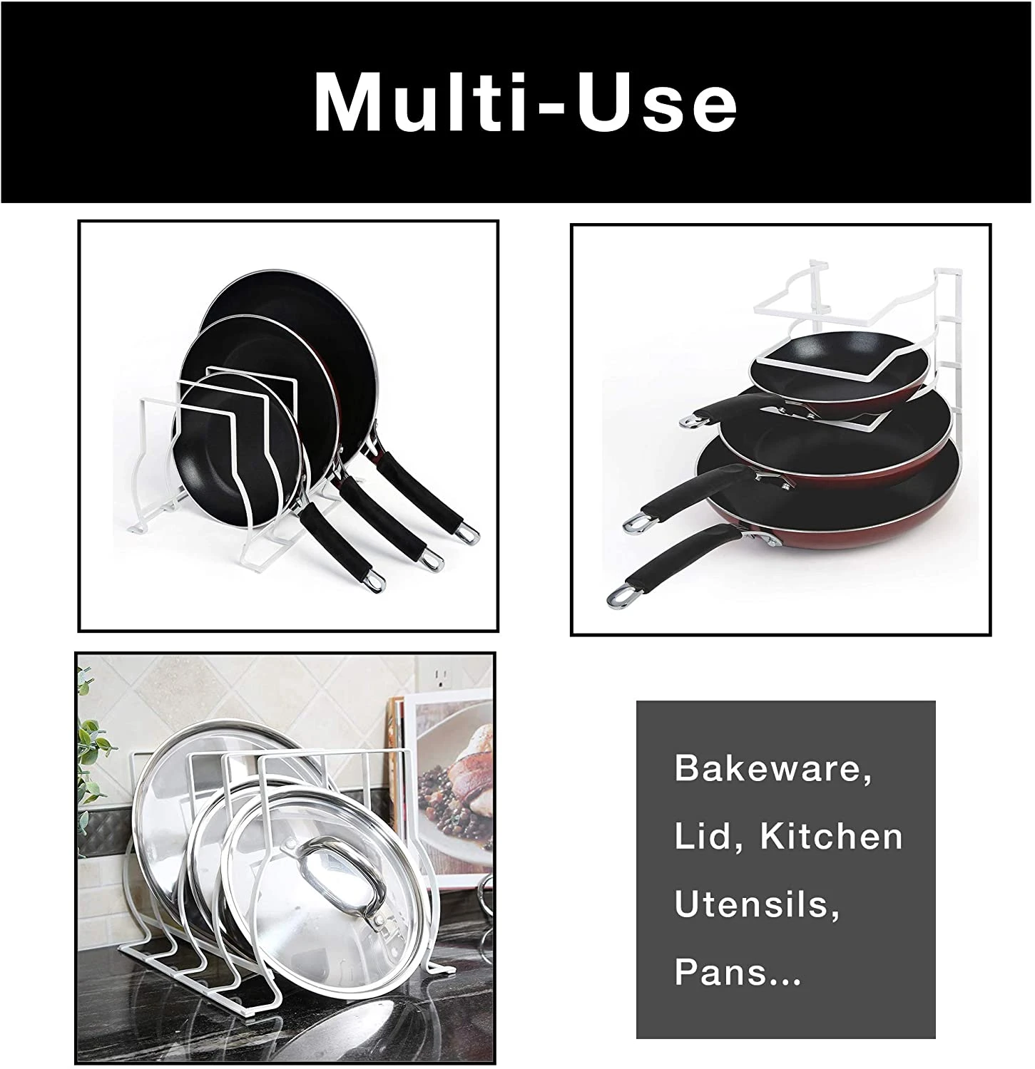 Heavy Duty Bakeware And Lid Storage Rack With 4-Compartments Dividers(Storage Rack Bakeware And Lid Heavy Duty) 10 Heavy Duty Bakeware And Lid Storage Rack With 4-Compartments Dividers(Storage Rack Bakeware And Lid Heavy Duty) - Image 8