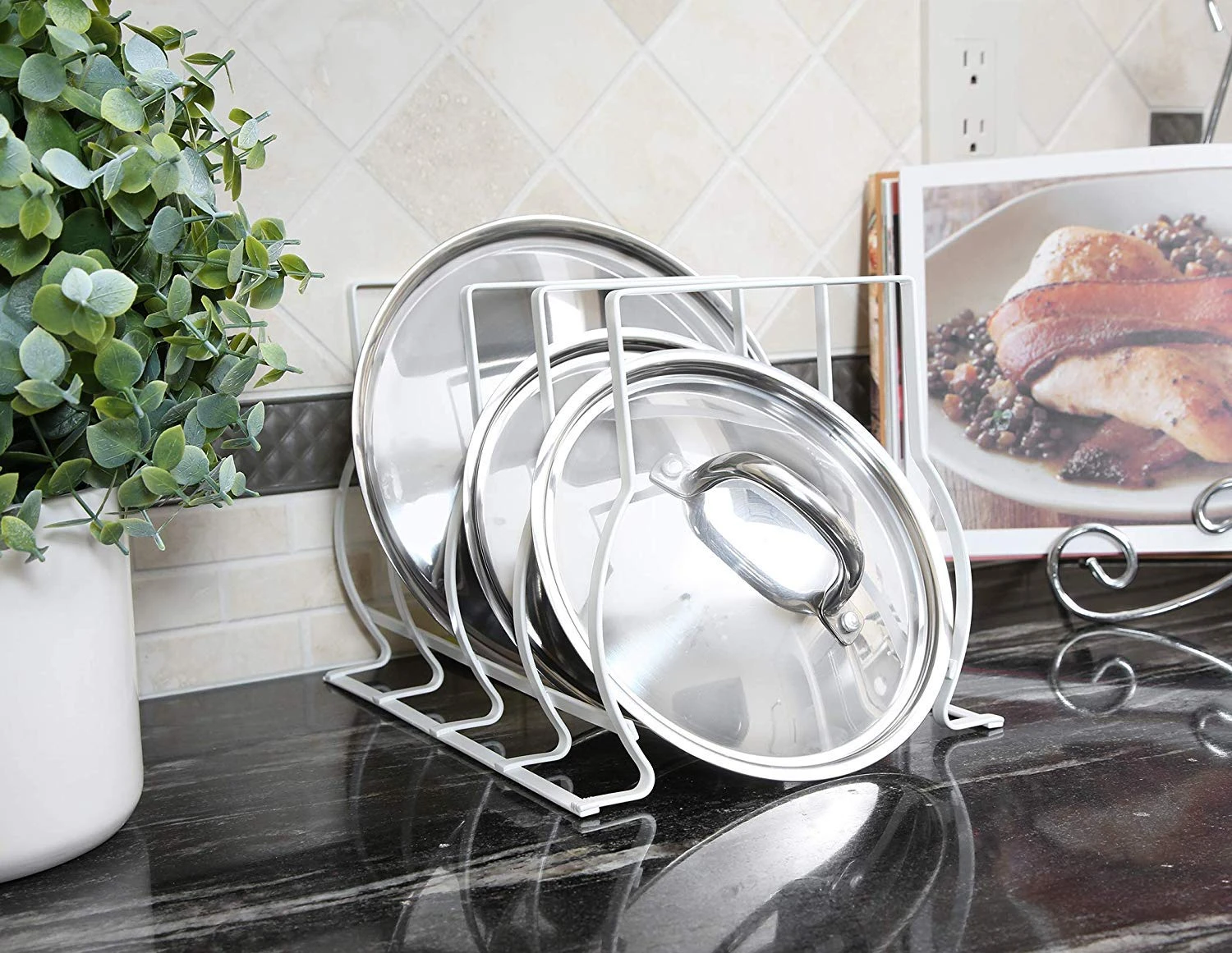 Heavy Duty Bakeware And Lid Storage Rack With 4-Compartments Dividers(Storage Rack Bakeware And Lid Heavy Duty) 5 Heavy Duty Bakeware And Lid Storage Rack With 4-Compartments Dividers(Storage Rack Bakeware And Lid Heavy Duty) - Image 3