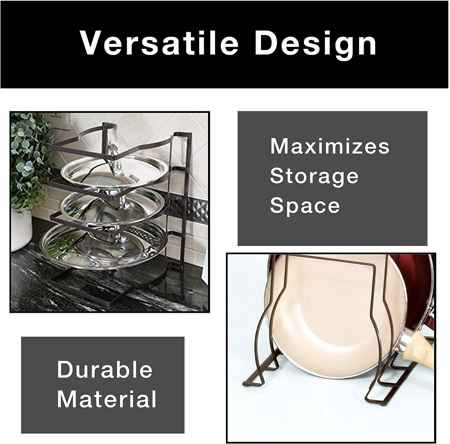 Heavy Duty Bakeware And Lid Storage Rack With 4-Compartments Dividers(Storage Rack Bakeware And Lid Heavy Duty) 17 Heavy Duty Bakeware And Lid Storage Rack With 4-Compartments Dividers(Storage Rack Bakeware And Lid Heavy Duty) - Image 15