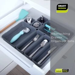 Interlocking Drawer Organizer - 8 Piece Set(Drawer Organizer Interlocking 8 Piece) -Shop Smart Design interlocking drawer organizer 8 piece set smart design kitchen 8003743 incrementing number 166973